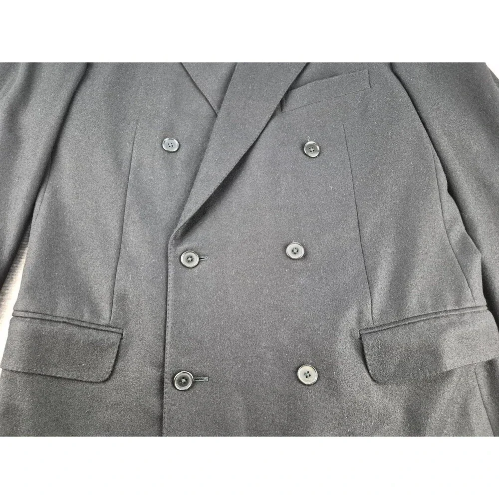 Ermenegildo Zegna Taglio Exclusivo Sport Coat US 44L Men Black Wool/Cashmere DB